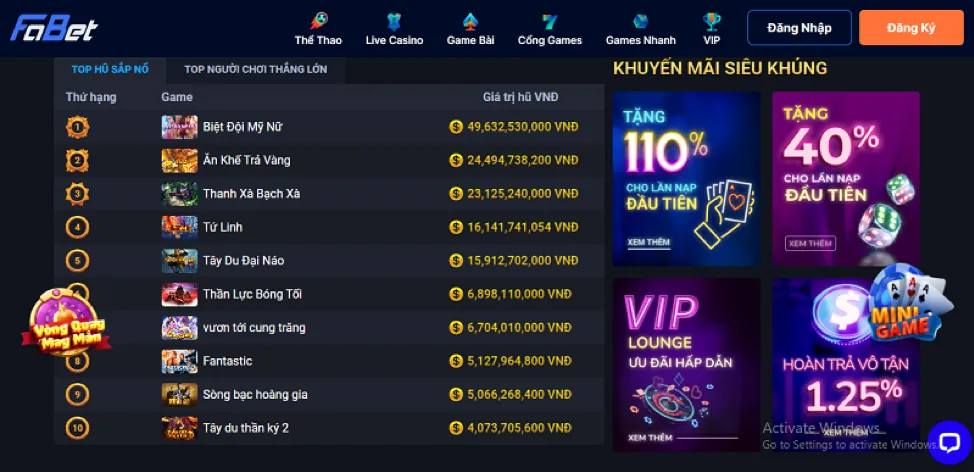 Hình ảnh các chương trình khuyến mãi tại sv8888 casino