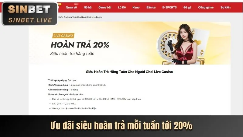 Chương trình hoàn trả tiền cược cao tại sv8888 casino